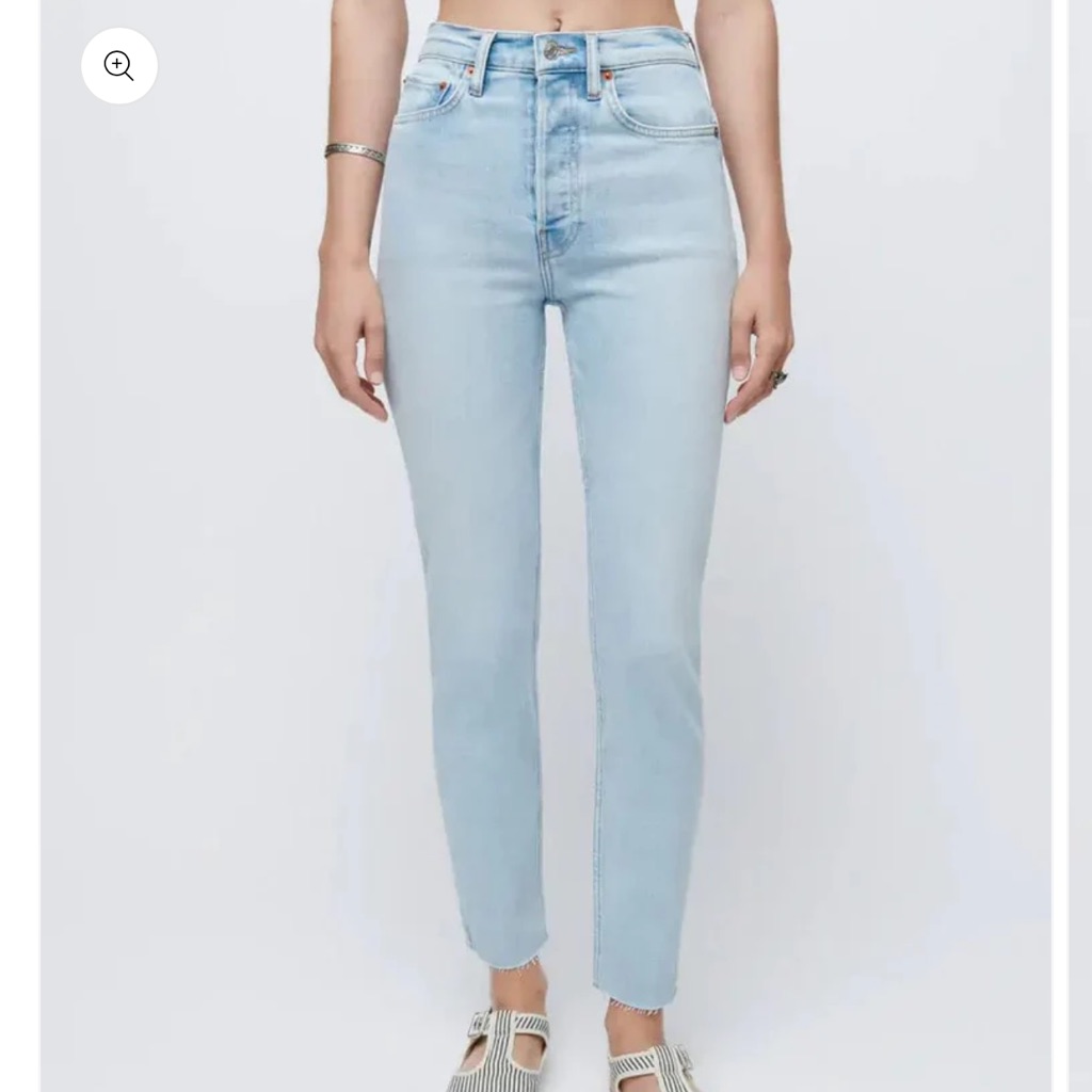 Levi’s Re/Done 90’s High Rise Ankle Crop Light Wash Denim Button Fly 28 Nwt